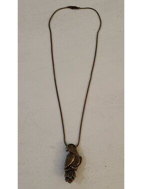 Vintage Magic Zoo Sterling Silver African Grey Parrot Pendant Necklace/Brooch